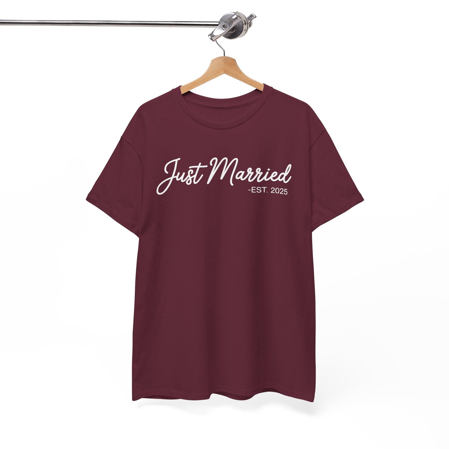 Just Married 2025 Honeymoon Wedding Couples Fiancee T-Shirt