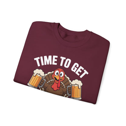 Time To Get Basted Funny Beer Thanksgiving Turkey Gift Sweatshirt
