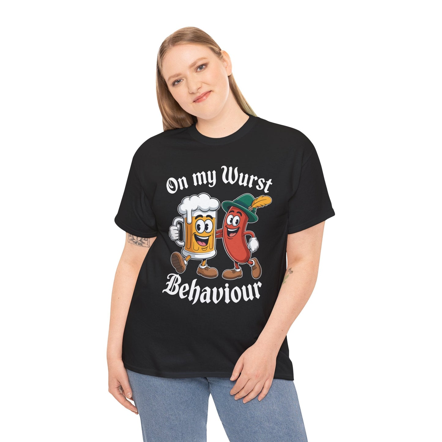 Oktoberfest On My Wurst Behaviour German Beer Sausage Adults T-Shirt