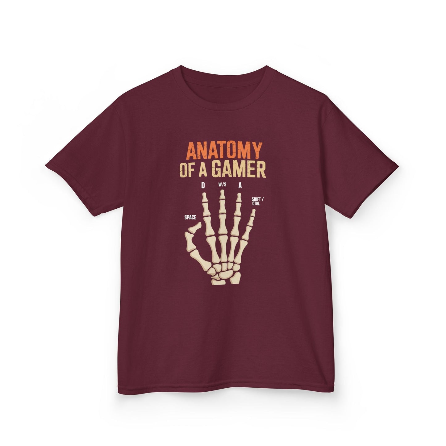 Funny Anatomy Of A Gamer Skeleton Hand Boys Kids Teens T-Shirt