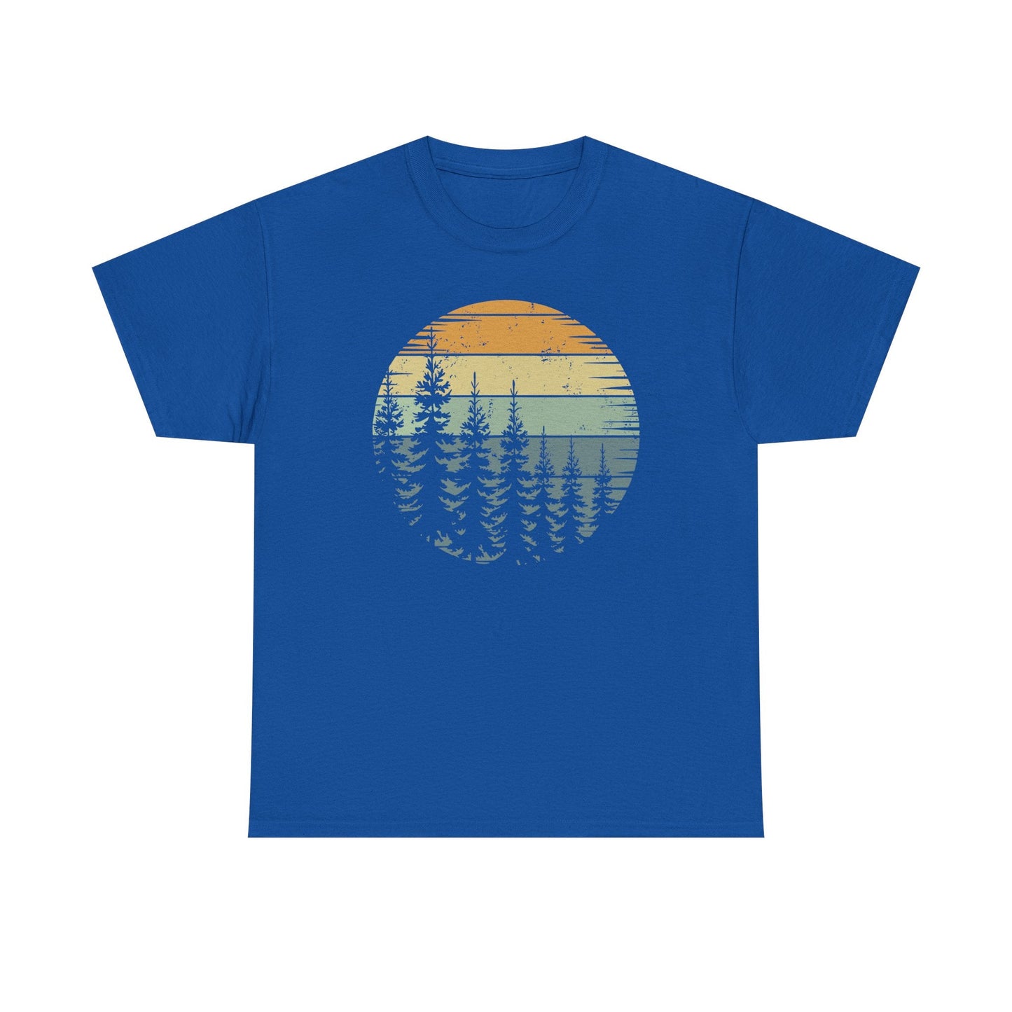 Retro Forest Trees Outdoors Nature Vintage Graphic T-Shirt