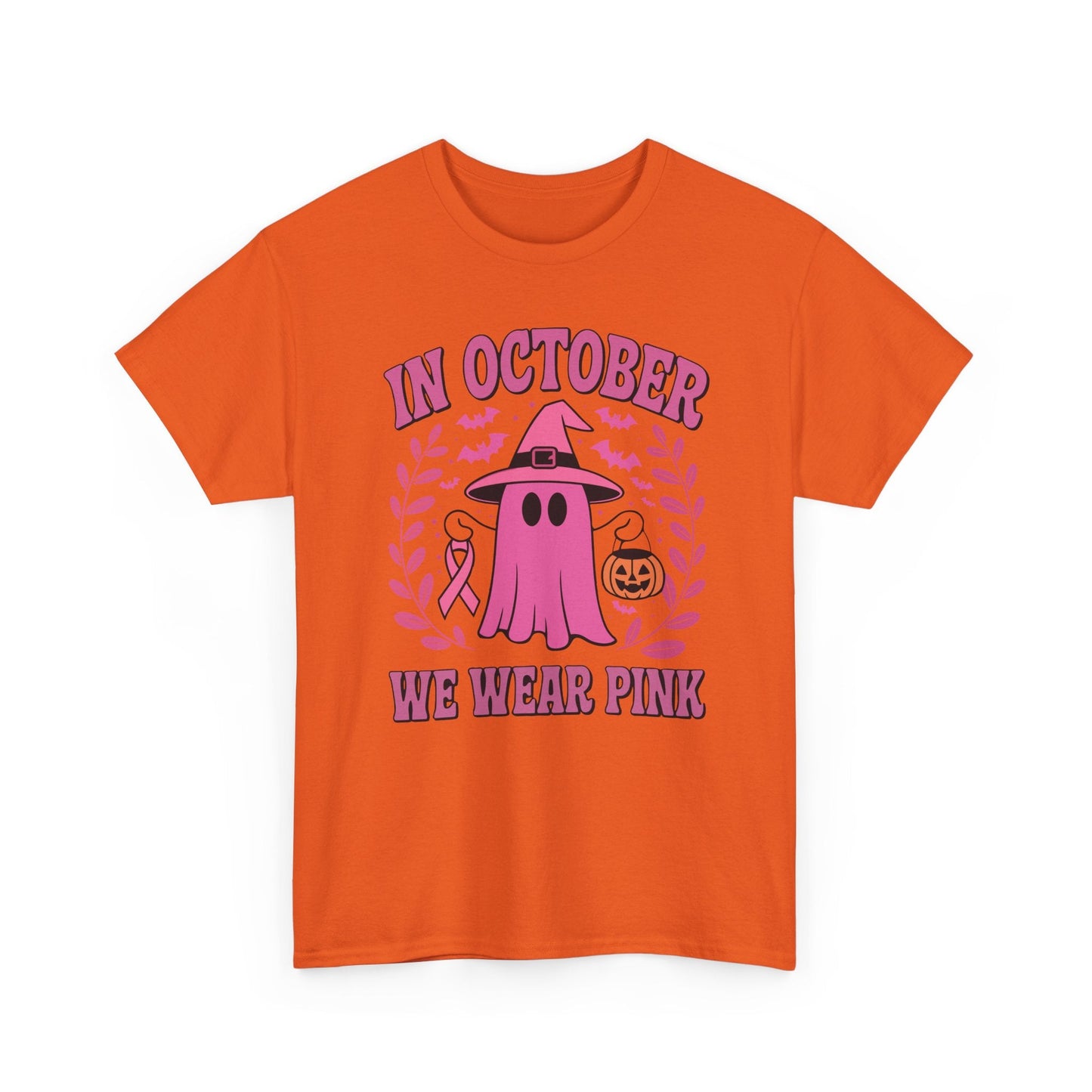 In October We Wear Pink Breast Cancer Awareness Halloween T-Shirt