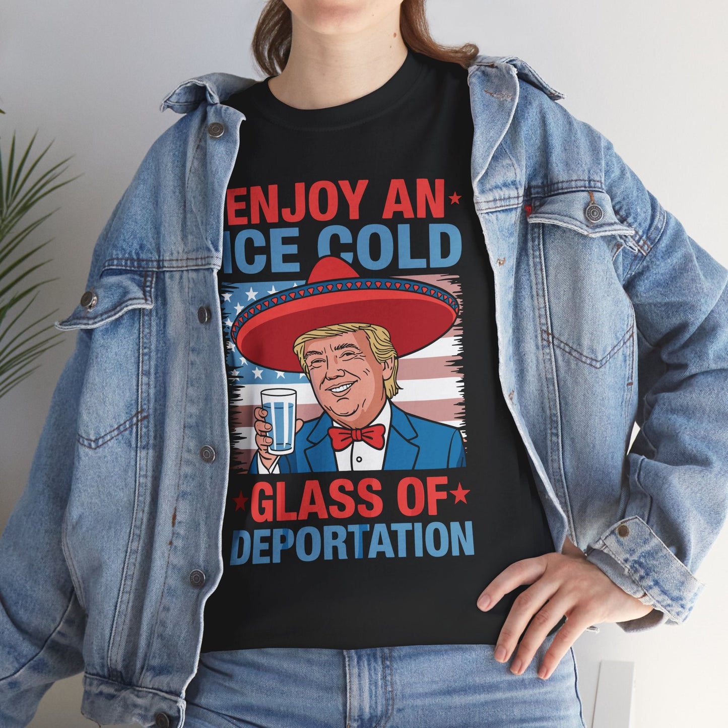 Funny Trump 4th of July Ice Cold Glass Of Deportation T-shirt