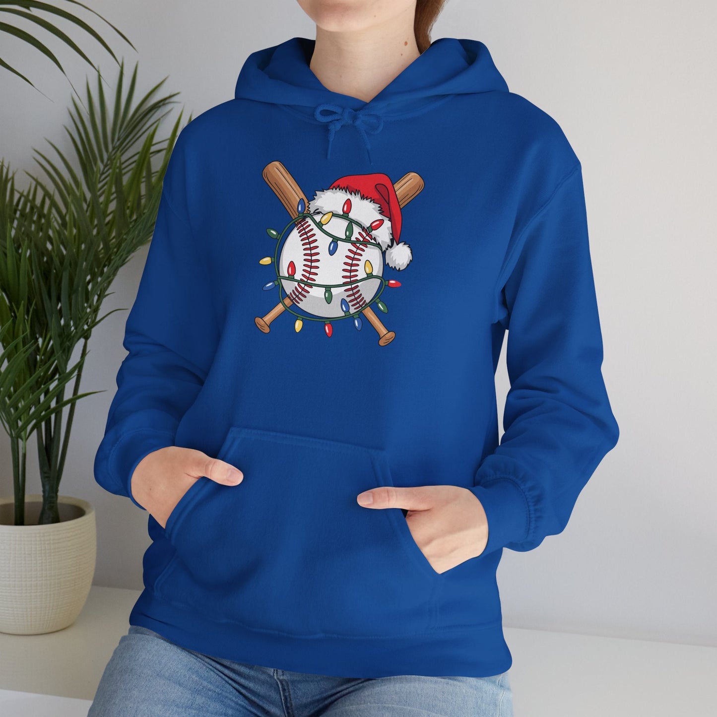 Santa Sports Design For Men Boys Christmas Baseball Player Hoodie
