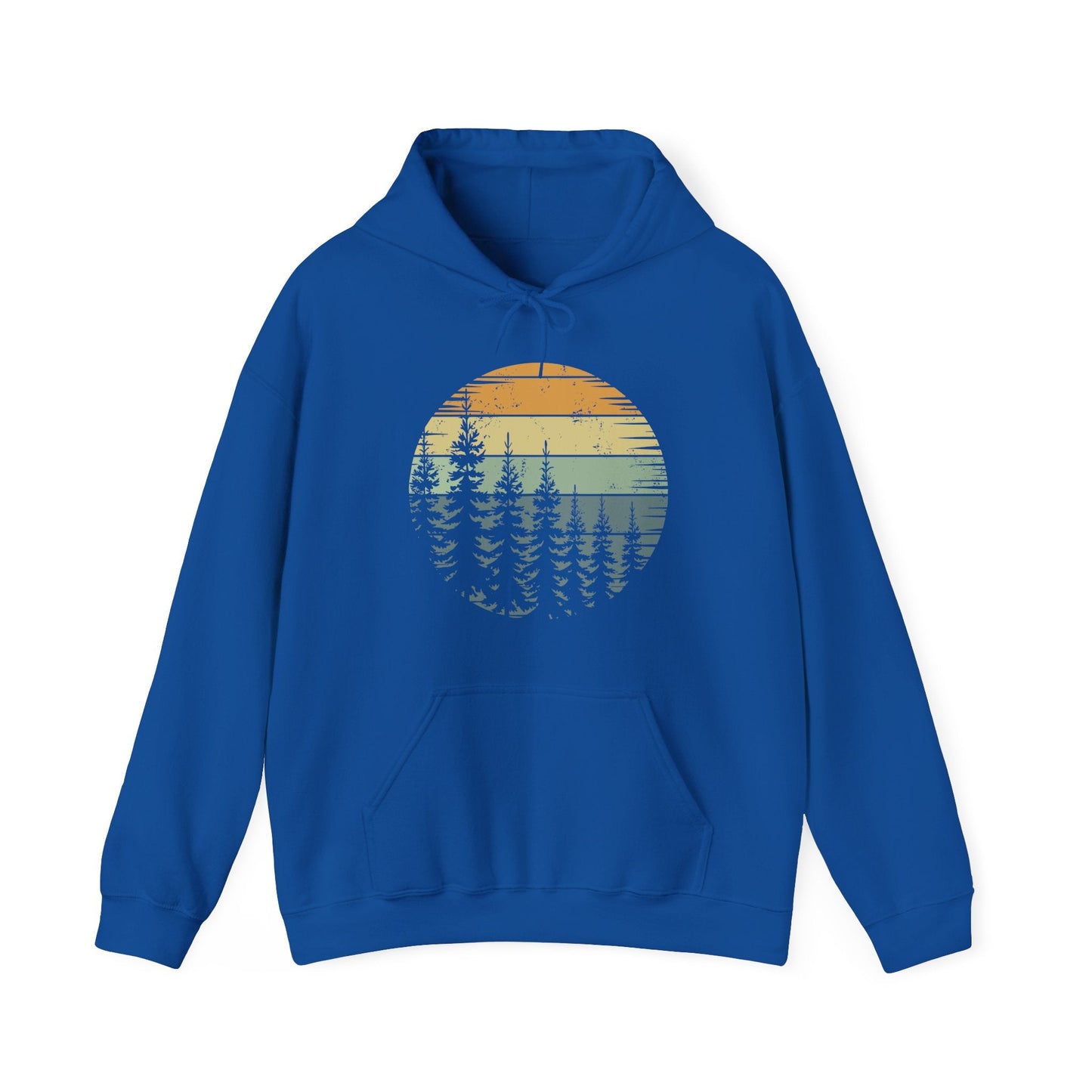Retro Forest Trees Outdoors Nature Vintage Graphic Hoodie