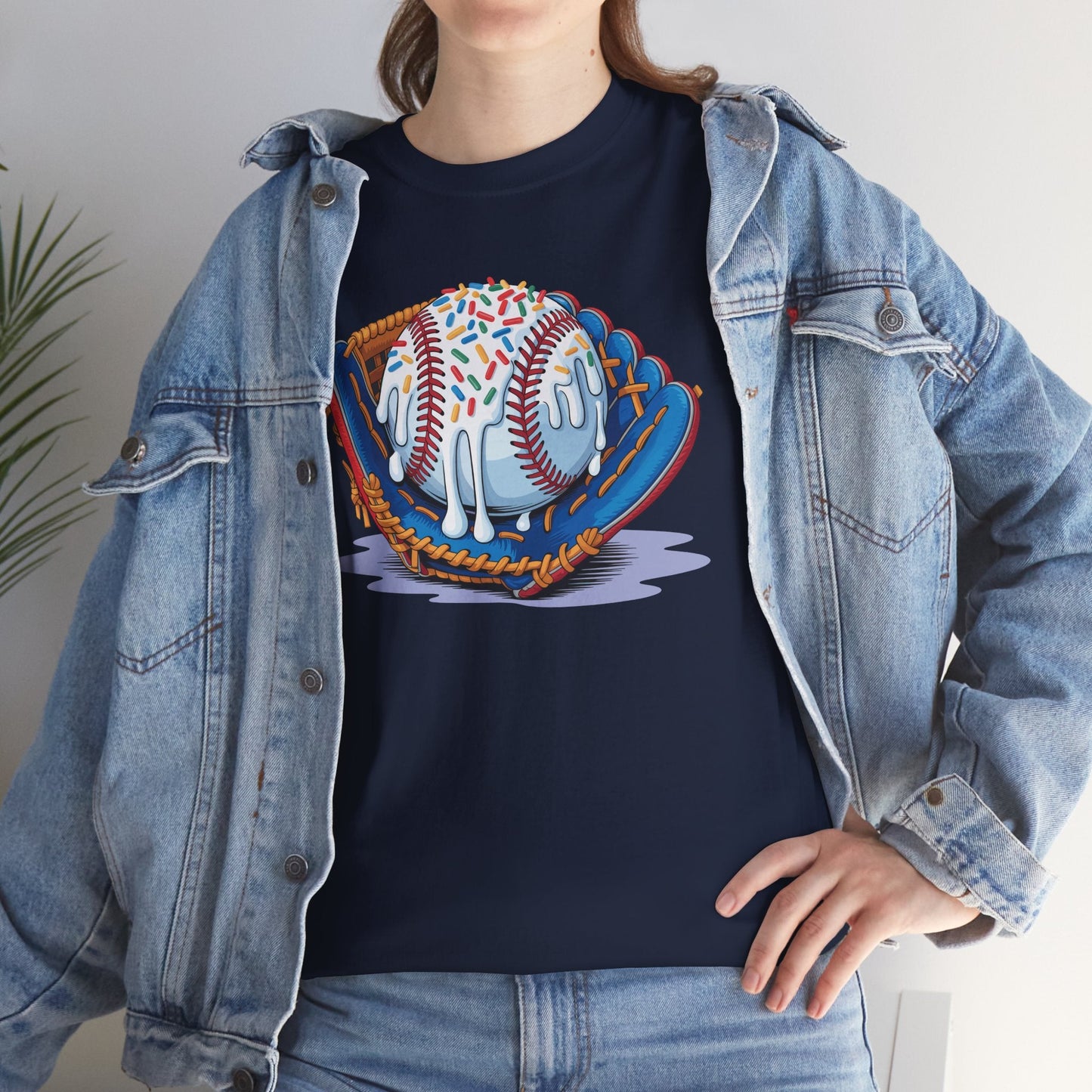 Baseball Drip Ice Cream Sprinkles Baseball Glove T-Shirt