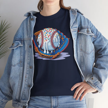 Baseball Drip Ice Cream Sprinkles Baseball Glove T-Shirt