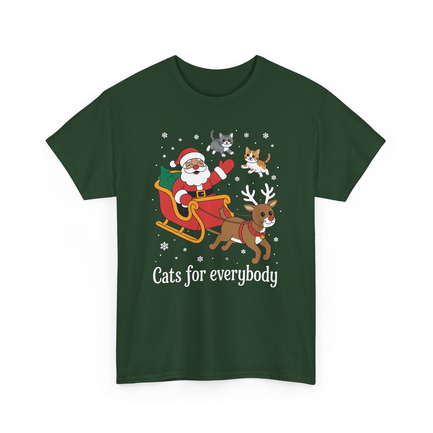 Cats For Everybody Christmas Cat Funny Xmas Women Santa T-Shirt