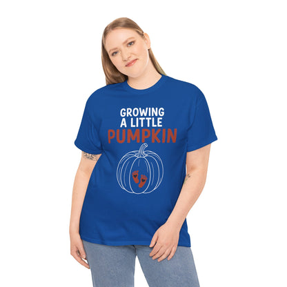 Growing A Little Pumpkin Fall Thanksgiving Baby Bump Wife T-Shirt