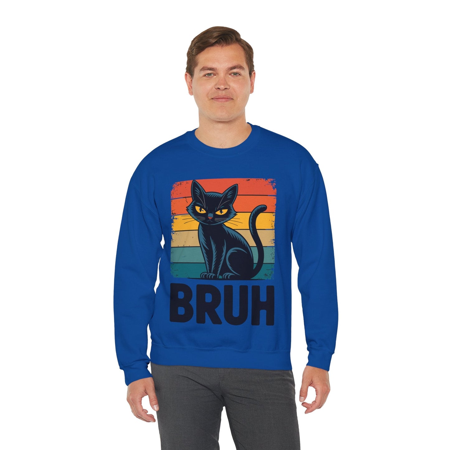 Funny Cat Bruh For Teens Boys Girls Men Women Meme Graphic Sweatshirt