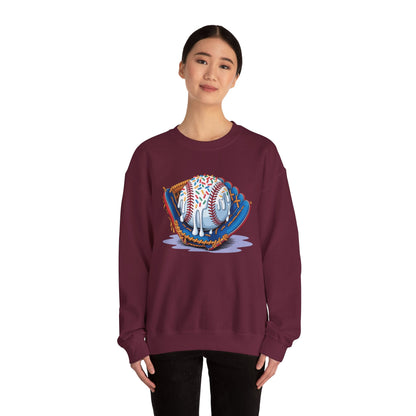 Baseball Drip Ice Cream Sprinkles Baseball Glove Sweatshirt