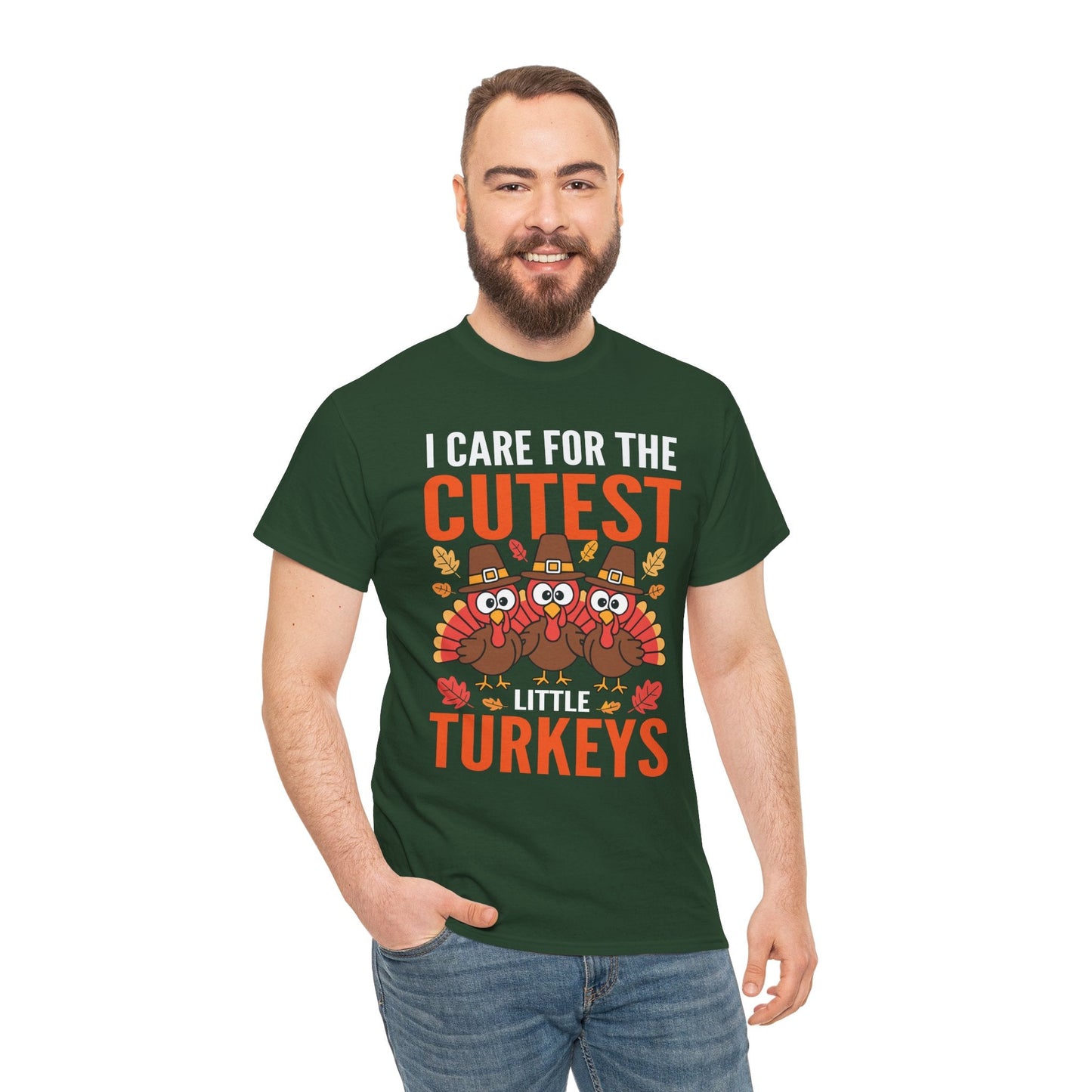 Care For Little Turkeys Nurse Fall Thanksgiving Scrub Top T-Shirt