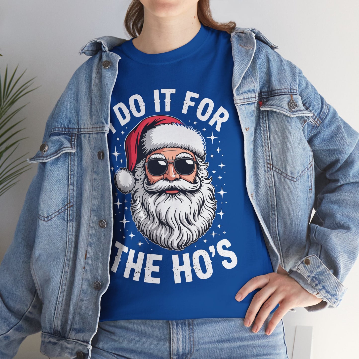 I Do It For The Ho's Funny Inappropriate Christmas Santa T-Shirt