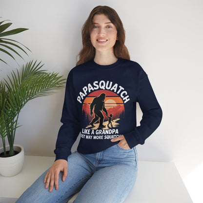 Retro Papa Squatch Like A Grandpa Funny Bigfoot Sasquatchy Sweatshirt