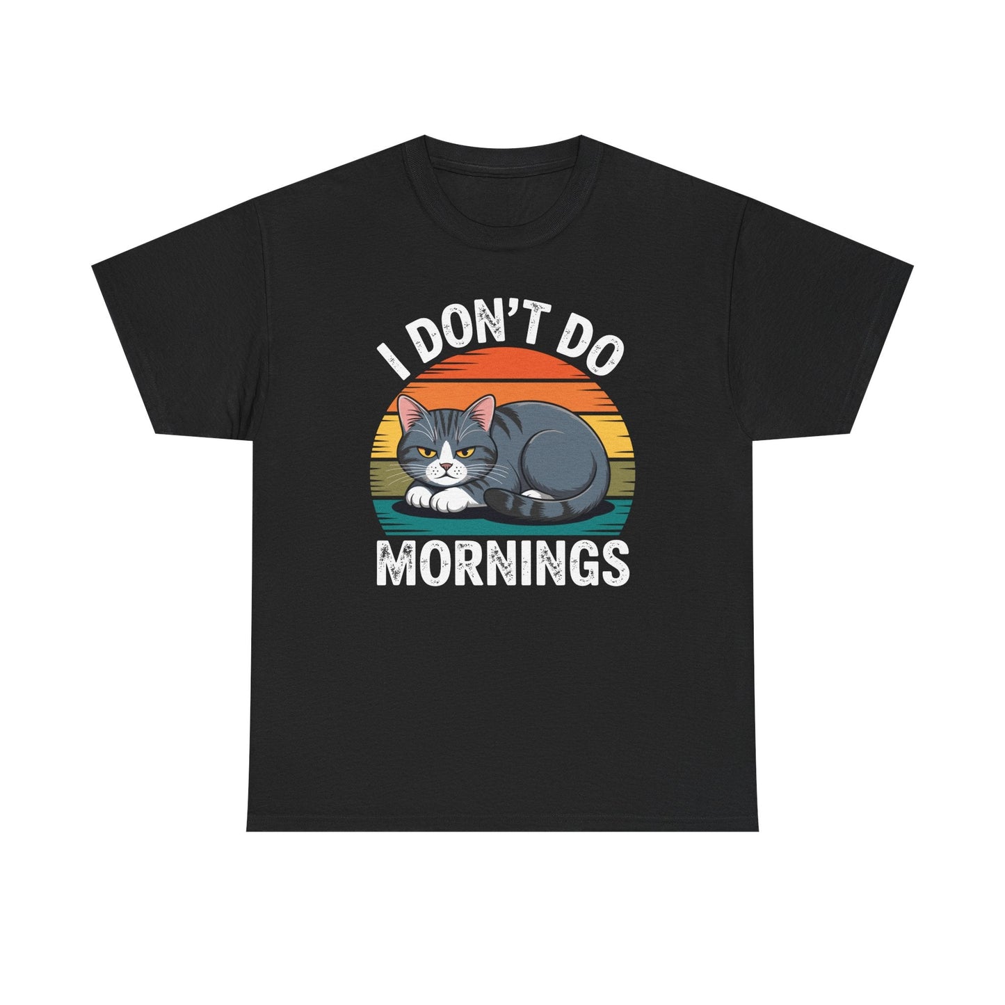 Funny Sleep Cat I Don't Do Morning T-Shirt