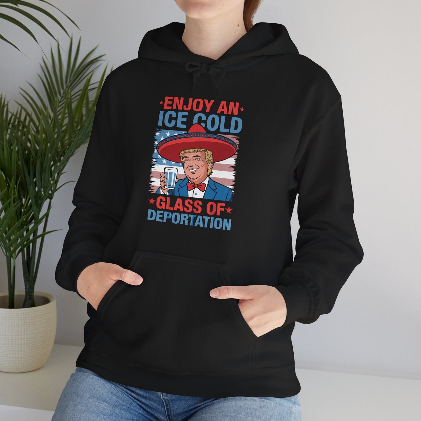 Funny Trump 4th of July Ice Cold Glass Of Deportation Hoodie