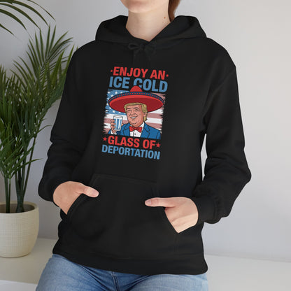 Funny Trump 4th of July Ice Cold Glass Of Deportation Hoodie