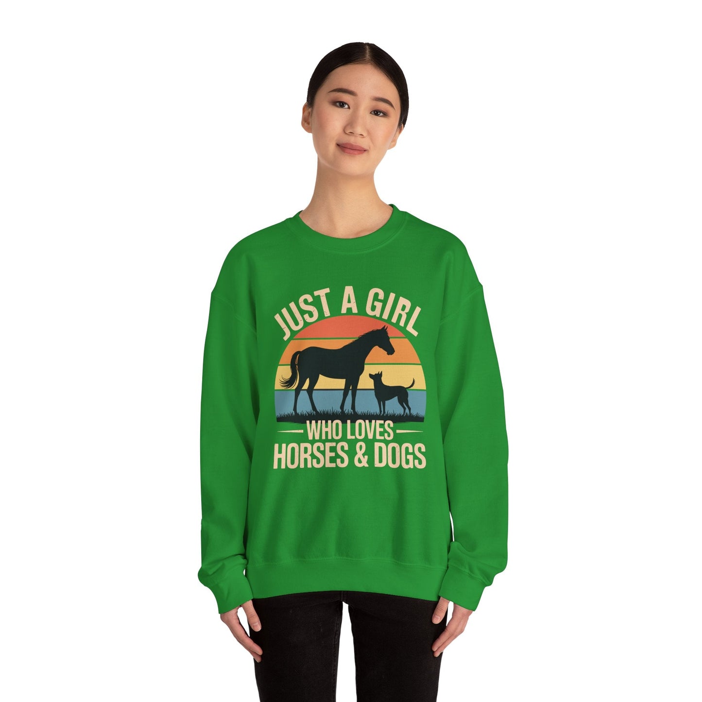 Just A Girl Who Loves Horses and Dogs Women Girls Sweatshirt