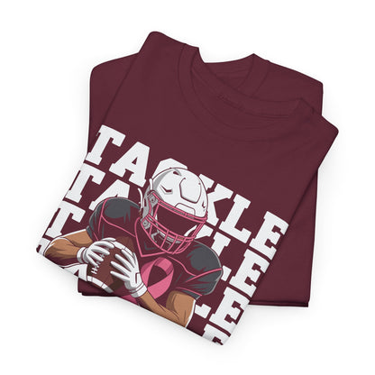Tackle Football Breast Cancer Awareness Pink Ribbon T-Shirt