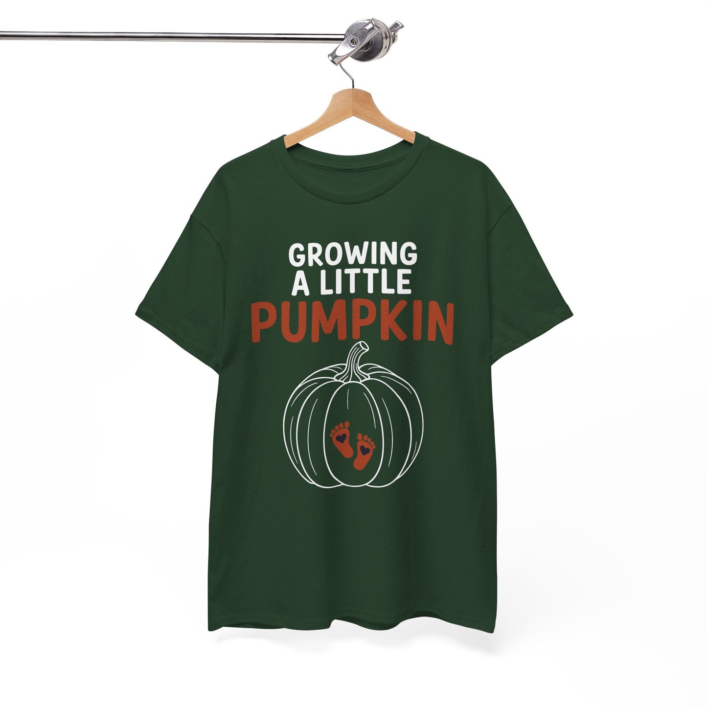Growing A Little Pumpkin Fall Thanksgiving Baby Bump Wife T-Shirt