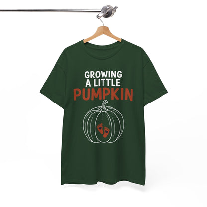 Growing A Little Pumpkin Fall Thanksgiving Baby Bump Wife T-Shirt