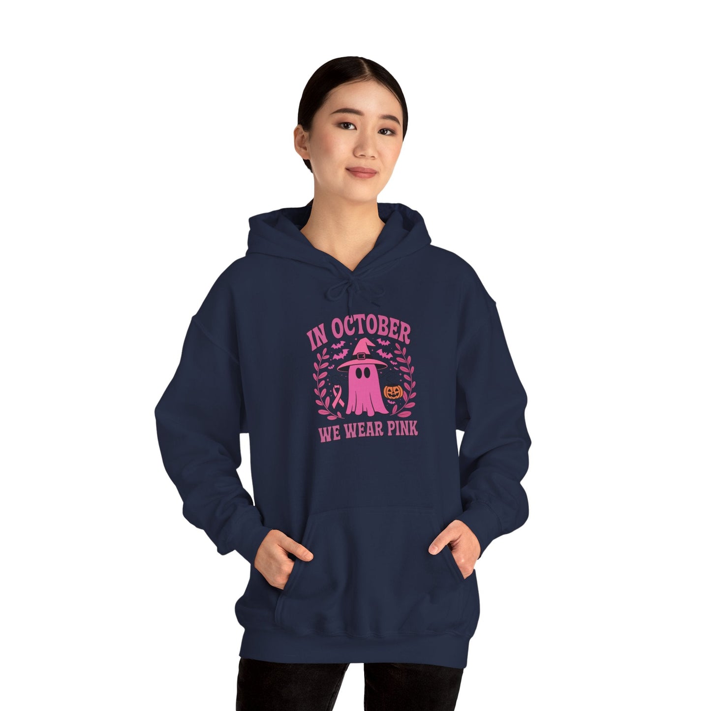 In October We Wear Pink Breast Cancer Awareness Halloween Hoodie
