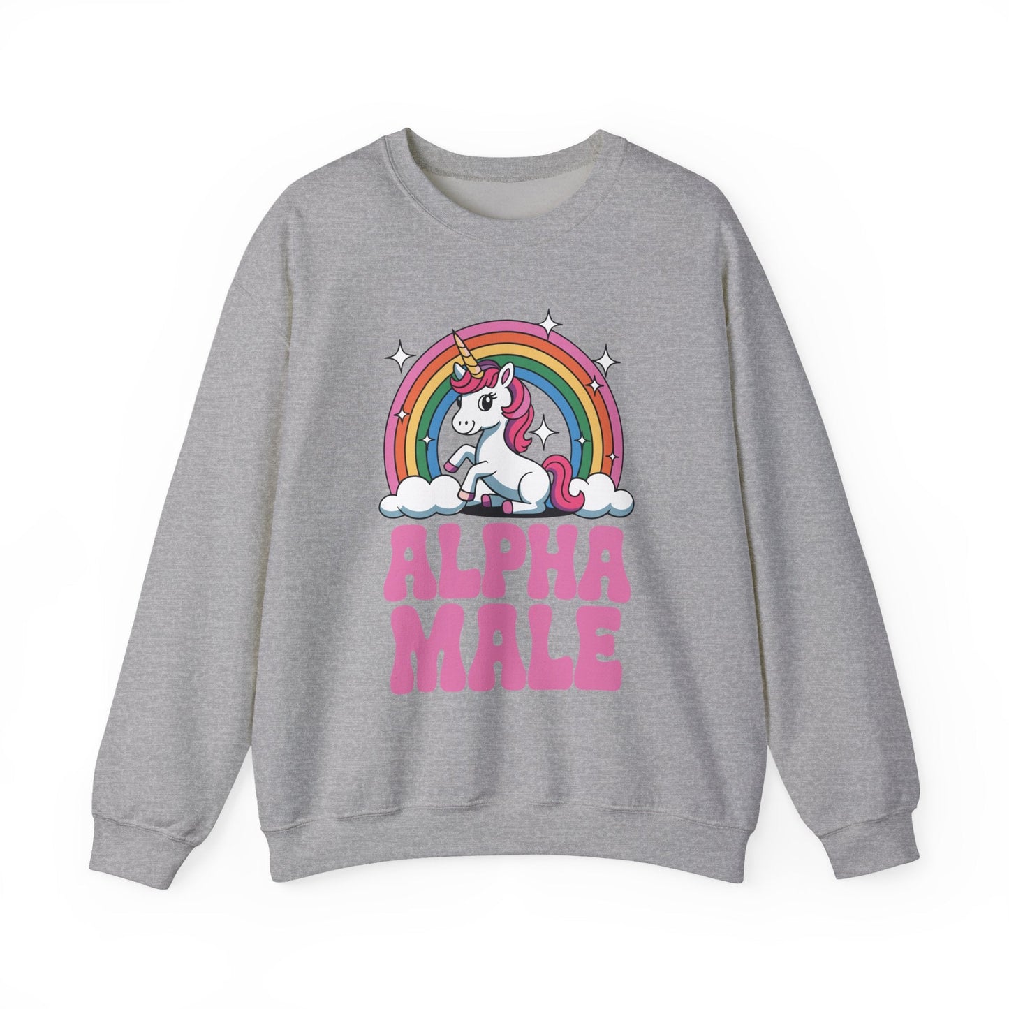 Funny Alpha Male Unicorn Sarcastic Ironic Weird Y2K Humor Sweatshirt