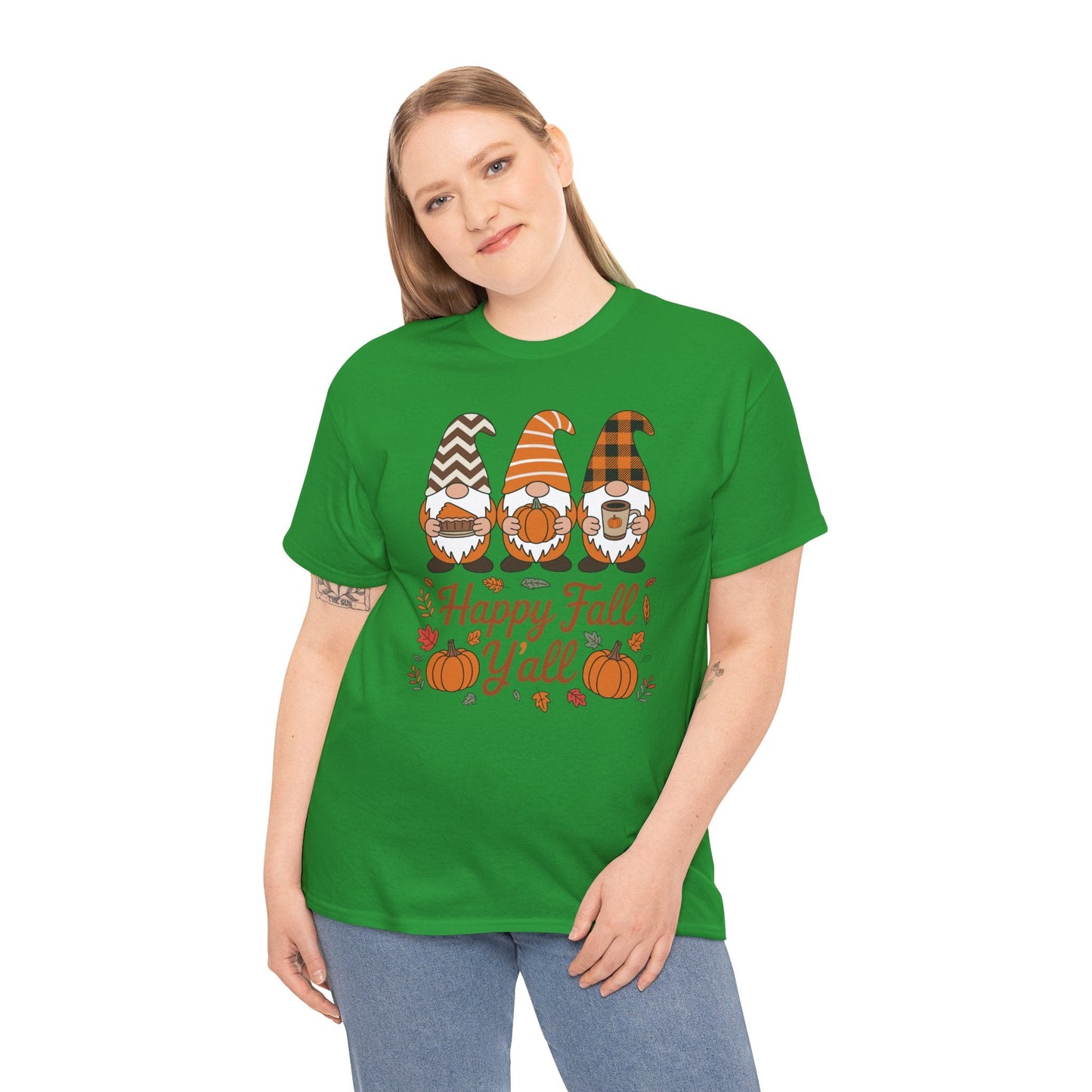 Happy Fall Y'all Gnome Pumpkin Autumn Thanksgiving Men Women T-Shirt
