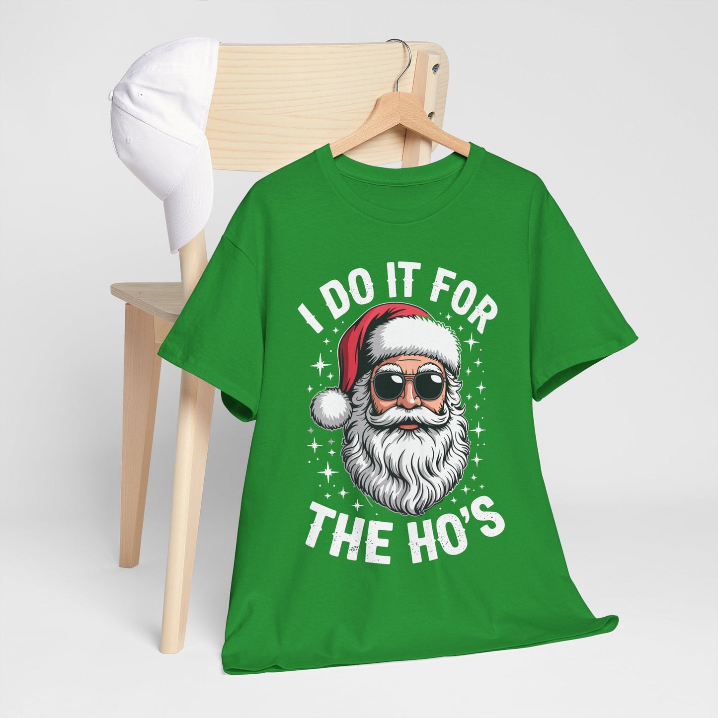 I Do It For The Ho's Funny Inappropriate Christmas Santa T-Shirt