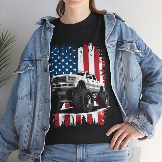 Monster Truck USA Flag American T-Shirt