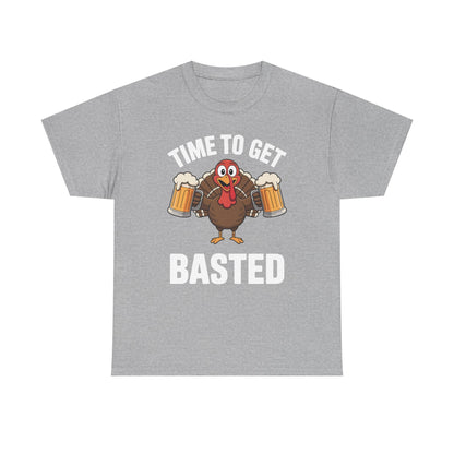 Time To Get Basted Funny Beer Thanksgiving Turkey Gift T-Shirt