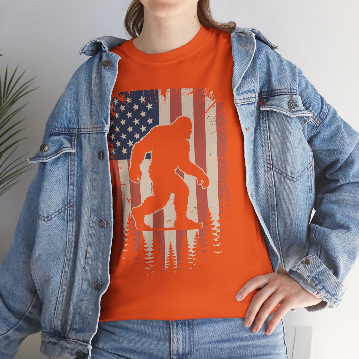 Bigfoot 4th of July Shirt American USA Flag Patriotic T-Shirt