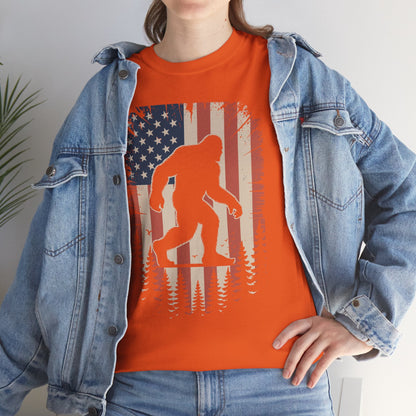 Bigfoot 4th of July Shirt American USA Flag Patriotic T-Shirt