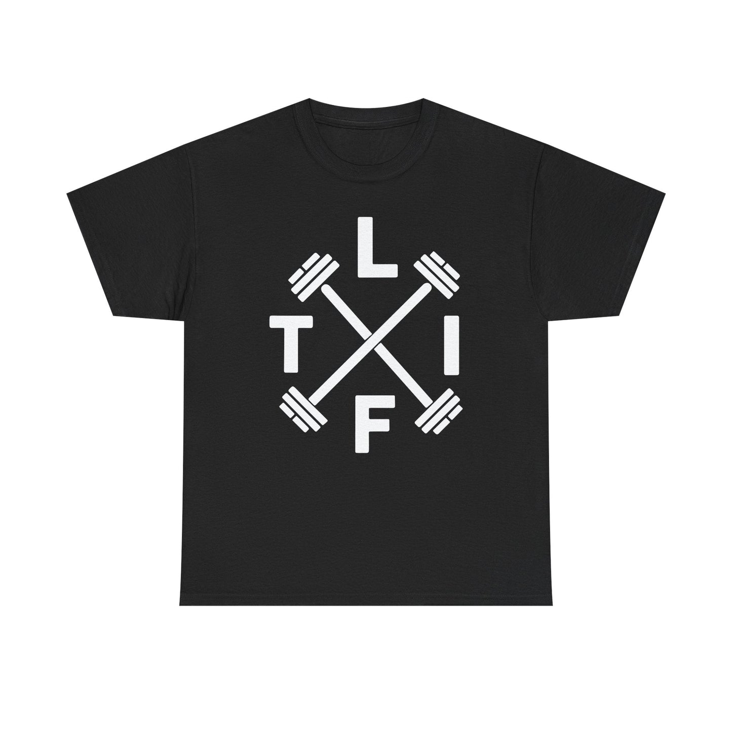 LIFT Weightlifting Fitness Barbells Crossed Circle T-Shirt