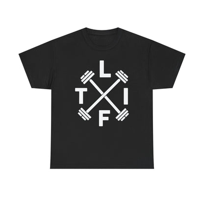 LIFT Weightlifting Fitness Barbells Crossed Circle T-Shirt