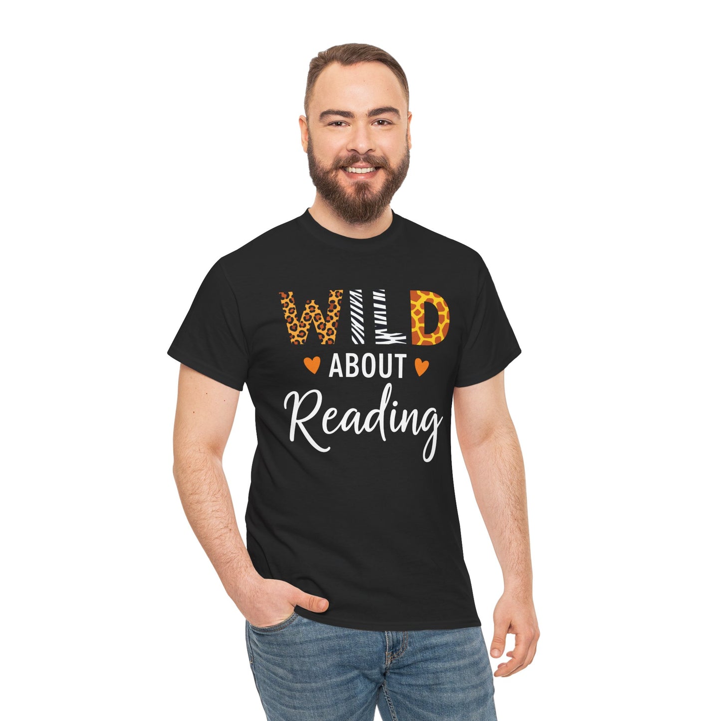 Wild About Reading Funny Book Lover Bookworm Library Day T-Shirt