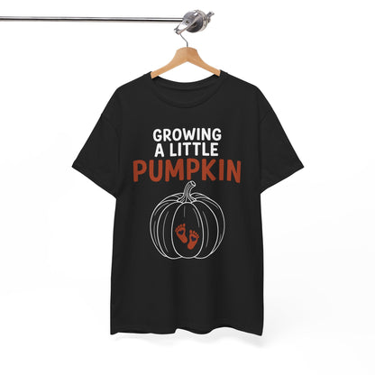 Growing A Little Pumpkin Fall Thanksgiving Baby Bump Wife T-Shirt