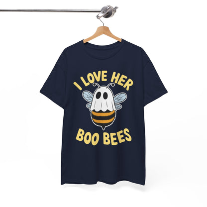 I Love Her Boo Bees Couples Halloween Adult Costume His Men T-Shirt