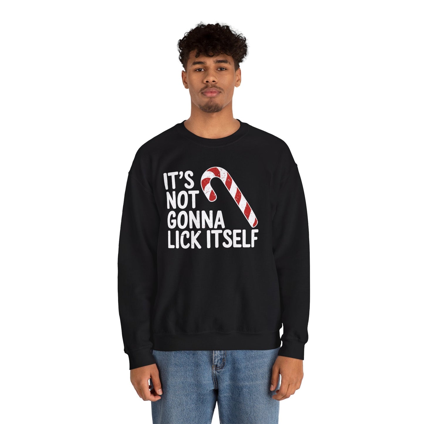 Funny Candy Cane Lick Itself Adult Christmas in July Gift Sweatshirt