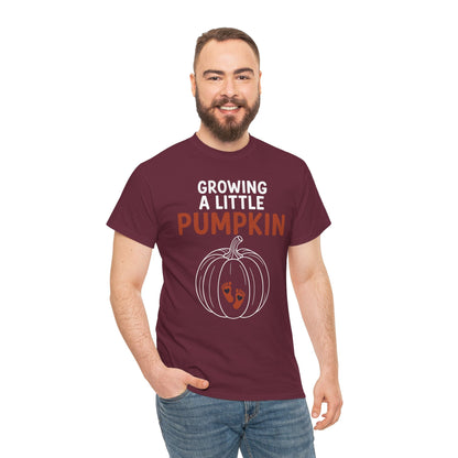 Growing A Little Pumpkin Fall Thanksgiving Baby Bump Wife T-Shirt