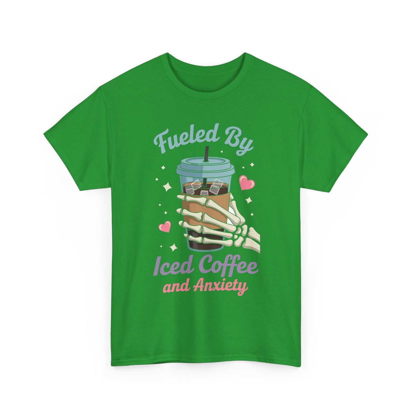 Fueled by Iced Coffee and Anxiety Funny Coffee Lover T-Shirt