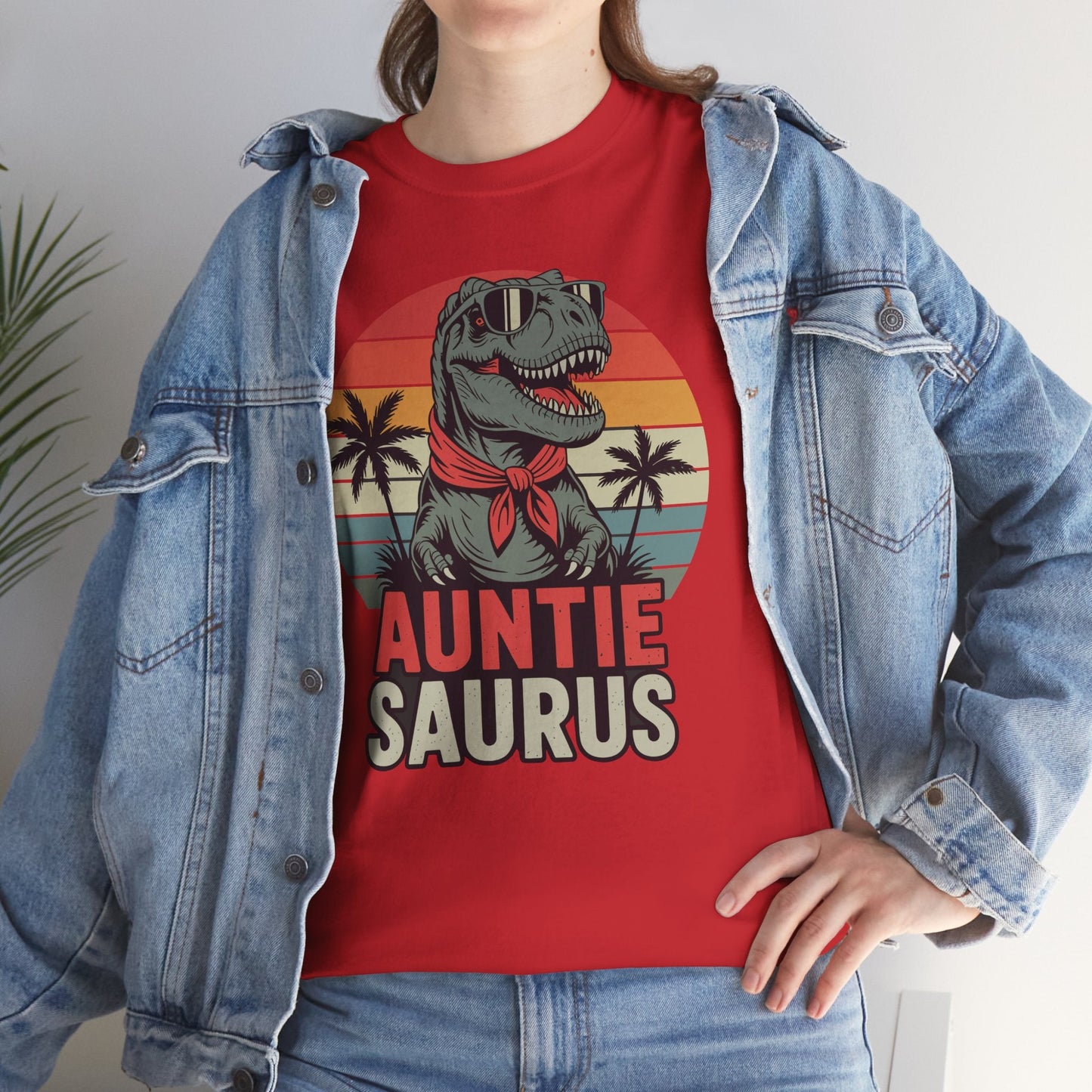 Auntiesaurus T Rex Dinosaur Auntie Saurus Family Matching T-Shirt