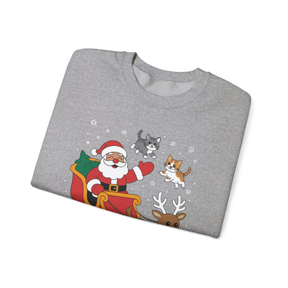 Cats For Everybody Christmas Cat Funny Xmas Women Santa Sweatshirt