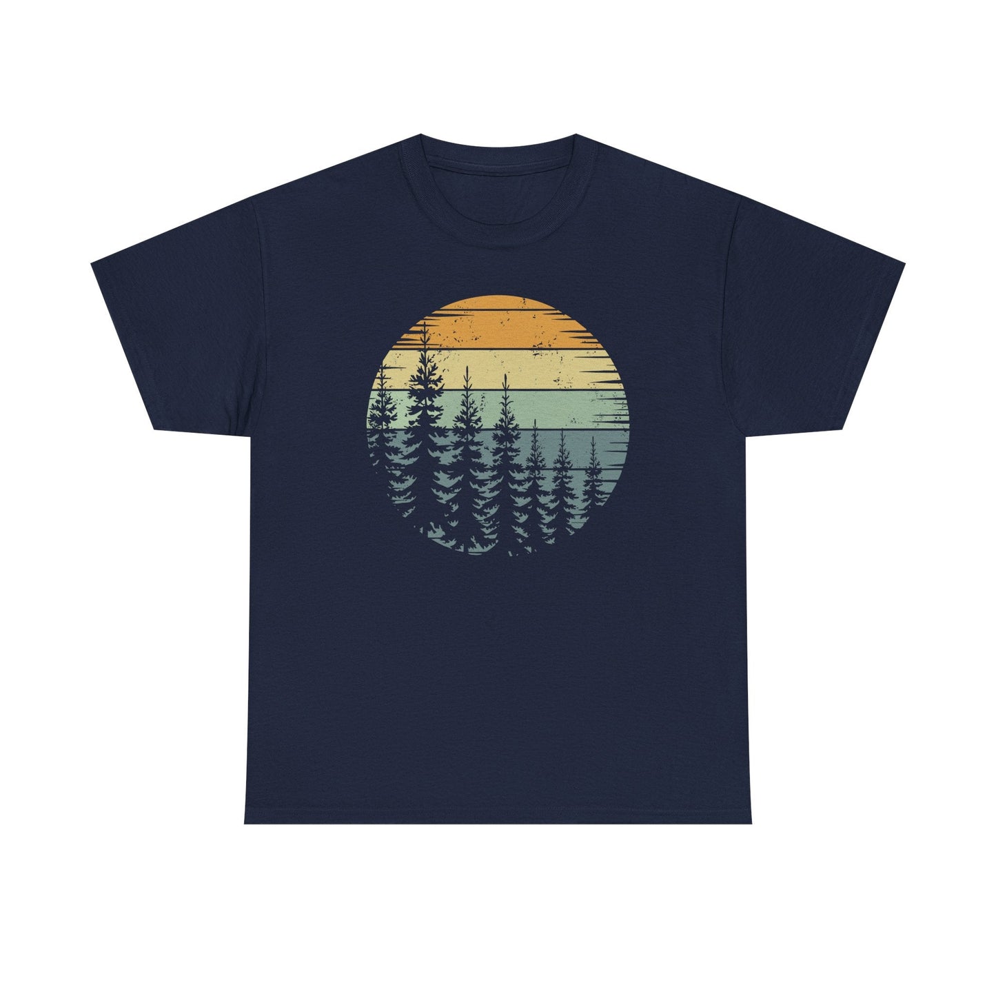 Retro Forest Trees Outdoors Nature Vintage Graphic T-Shirt