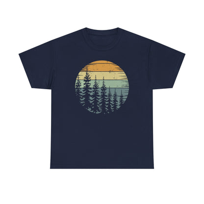 Retro Forest Trees Outdoors Nature Vintage Graphic T-Shirt