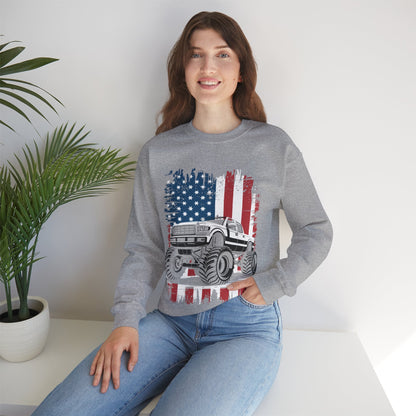 Monster Truck USA Flag American Sweatshirt