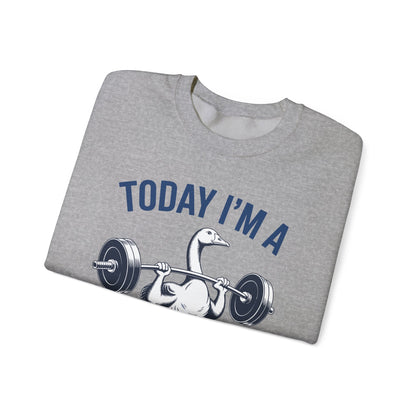 Funny Today I'm A Serious Goose Lifting Weights Gym Fitness Sweatshirt