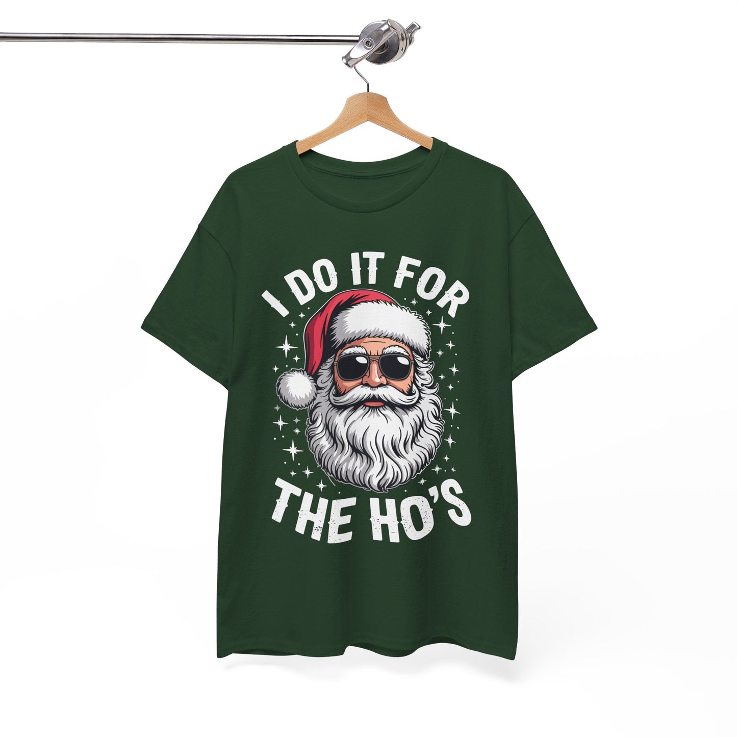 I Do It For The Ho's Funny Inappropriate Christmas Santa T-Shirt