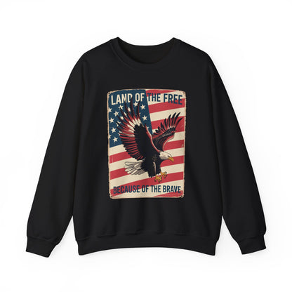 America Eagle Land of the Free Because of the Brave Sweatshirt