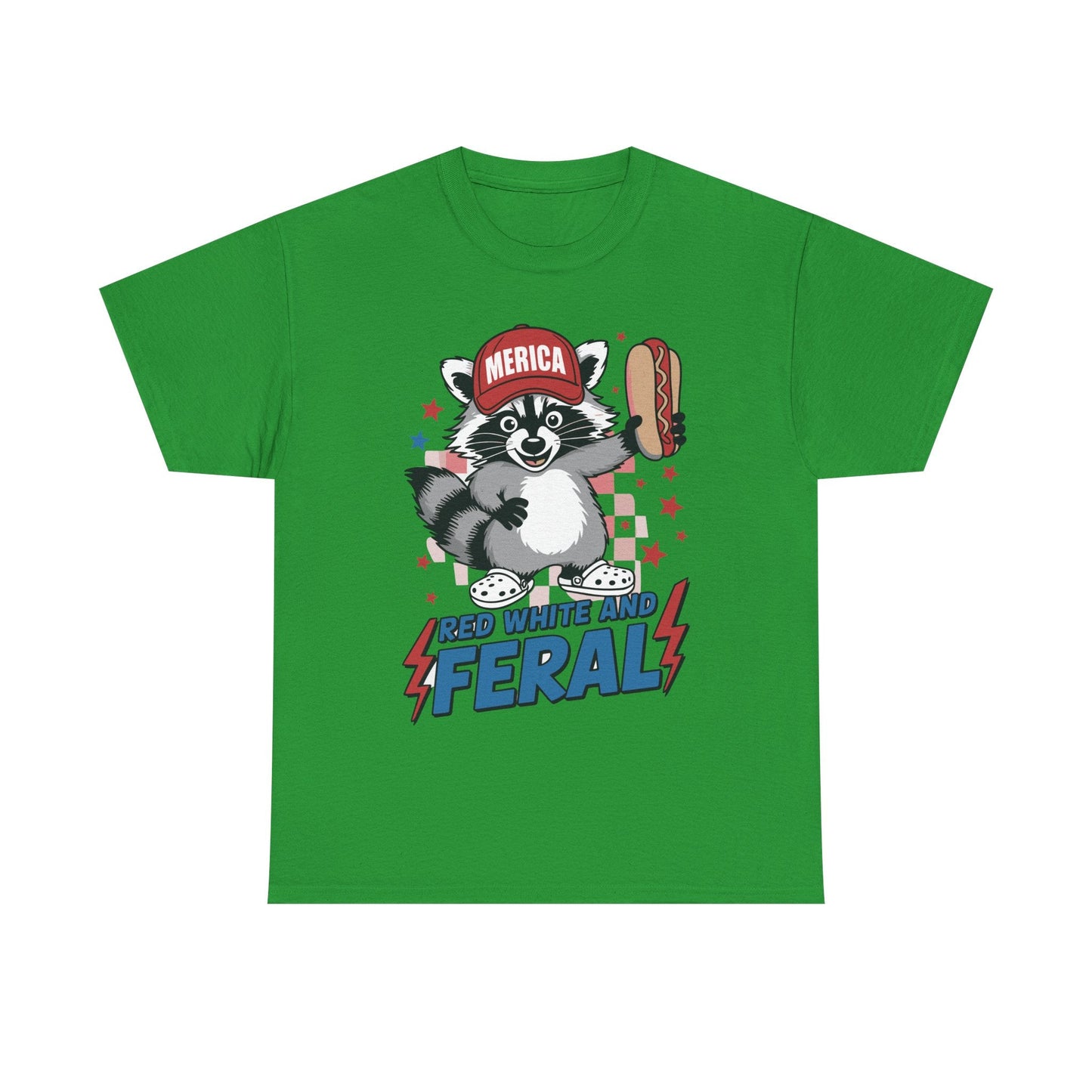 Red White And Feral Raccoon 4th of July Saying Meme T-Shirt